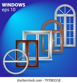 windows vector from PVC, windows for the house