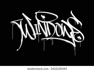 WINDOWS word graffiti tag style