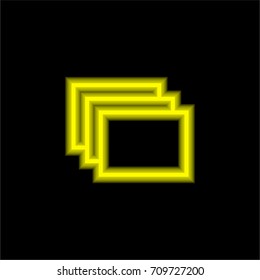 Windows yellow glowing neon ui ux icon. Glowing sign logo vector