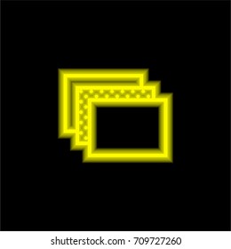 Windows yellow glowing neon ui ux icon. Glowing sign logo vector