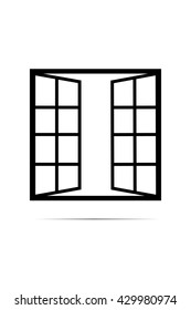 windows-half open window vector