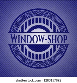 Window-shop badge with denim texture