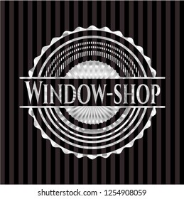 Window-shop silver shiny emblem