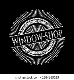 Window-shop written on a chalkboard. Vector Illustration. Detailed.