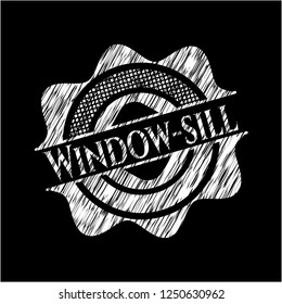 Window-sill chalkboard emblem