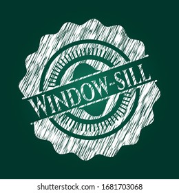 Window-sill with chalkboard texture. Vector Illustration. Detailed.