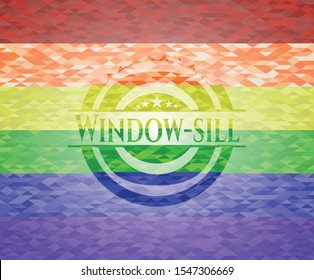 Window-sill lgbt colors emblem. Vector Illustration. Mosaic.