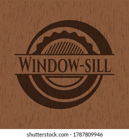 Emblema de madera retro de ventana. Ilustración vectorial. 