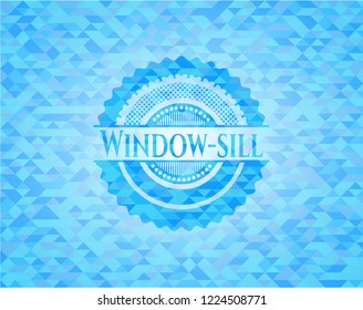 Window-sill sky blue mosaic emblem