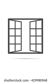 windows-wide open window silhouette vector