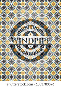 Windpipe arabesque emblem background. arabic decoration.