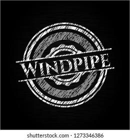 Windpipe chalkboard emblem written on a blackboard