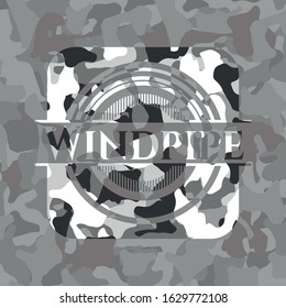 Windpipe on grey camo texture