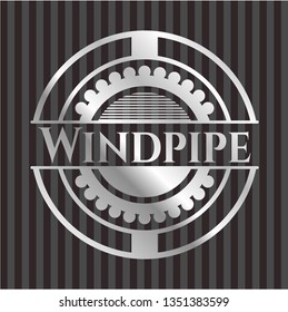 Windpipe silvery emblem or badge