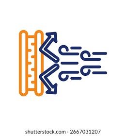 Windproof Fabric Icon color line Vector Illustration
