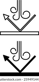 Windproof Fabric Icons. Black and White Vector Illustration. Material That Has Windproof and Waterproof Properties. Outerwear, Jackets, Coats. Material Characteristics Concept
