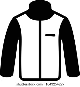 Impermeable y altamente resistente al agua Expedición Cubierta de cuero Concepto Vector de icono de glifo, ropa de ropa interior para deportes de invierno sobre fondo blanco