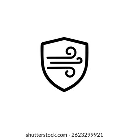 Windproof icon or windproof label vector isolated. Best Windproof icon for packaging design, and more about Windproof product.