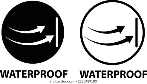 windproof icon on white background. Waterproof Windproof sign. windproof black outline badge symbol. flat style.