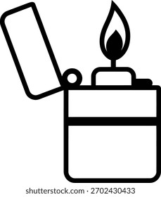 Vector de icono de contorno de encendedor a prueba de viento
