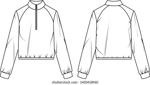 Plantilla vectorial de la chaqueta deportiva a prueba de viento