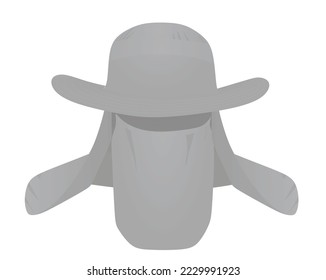 Wind-proof sun hat. vector illustration 