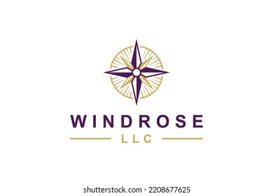 Windrose Compass logo design modern direction icon simple minimalist law legal business