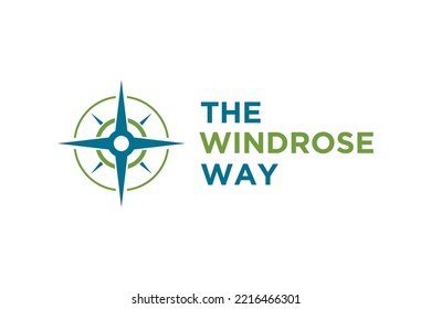 Windrose Compass logo design modern direction icon simple minimalist north sign