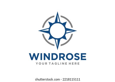 Windrose Compass logo design modern direction icon simple minimalist north sign