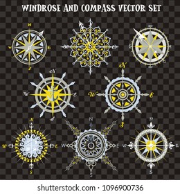 Windrose and Compass vector set