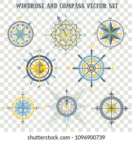 Windrose and Compass vector set