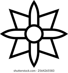 windrose icon. Thin linear style design isolated on white background