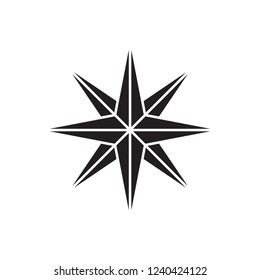 windrose icon vector with glyph style. diving glyph icon