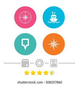 Windrose navigation compass, shipping delivery.