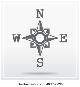 Windrose, or Rose of the Winds. Graphical symbol in the form of a stylized 8-point star. suitable for use in emblems, maps, logos and so on. Vector illustration