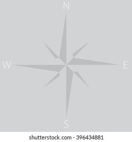 Windrose star icon compass. Wind rose and compass, compass rose and windrose vector, star vector, travel direction, adventure navigation. Vector abstract flat design illustration