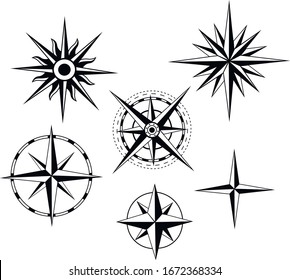 winds rose , sea vector design elements on white background. Concept for logo, icon, print 