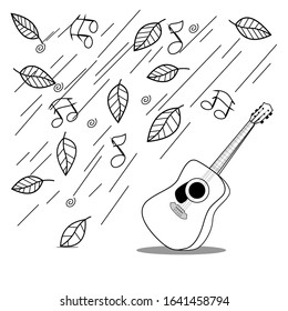 winds that bring autumn leaves symphony with the guitar