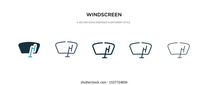 windscreen icon in different style vector illustration. two colored and black windscreen vector icons designed in filled, outline, line and stroke style can be used for web, mobile, ui