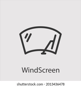 windscreen icon vector icon.Editable stroke.linear style sign for use web design and mobile apps,logo.Symbol illustration.Pixel vector graphics - Vector