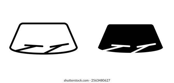 Windscreen icons in outline and fill. vector illustration for ui.