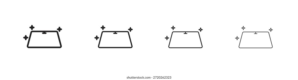 Iconos del parabrisas Esquema del símbolo del Vector