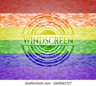 Símbolo de los colores del lgbt del parabrisas. Ilustración vectorial.Mosaico.