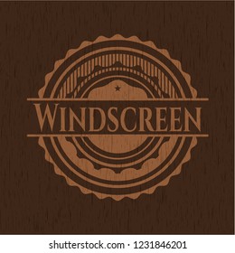 Windscreen realistic wood emblem