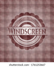 Windscreen red seamless geometric pattern emblem. Seamless. 