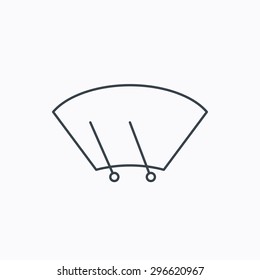 Windscreen wipers icon. Windshield sign. Linear outline icon on white background. Vector
