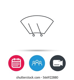 Windscreen wipers icon. Windshield sign. Group of people, video cam and calendar icons. Vector