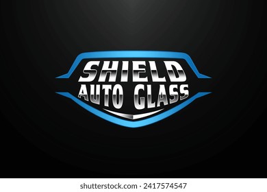 Windshield auto glass repair logo identity car fix auto glass company logo for service and automotive