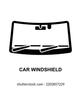 Windshield Car Glass Icon Isolated On White Background Vector Illustration.