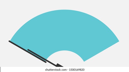 Windshield car glass with two wipers illustration